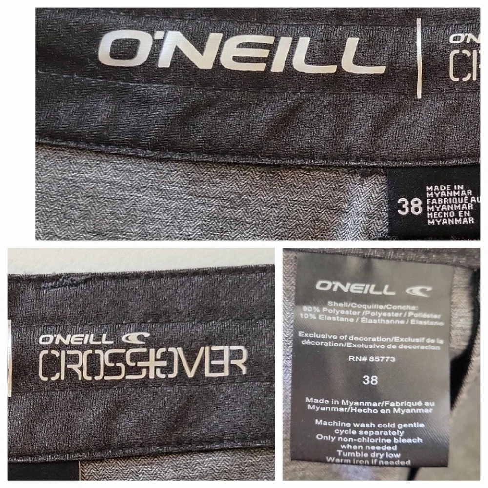 Oneill Crossover Hybrid Shorts 38 Charcoal Gray Athleisure Beach Casual Coastal